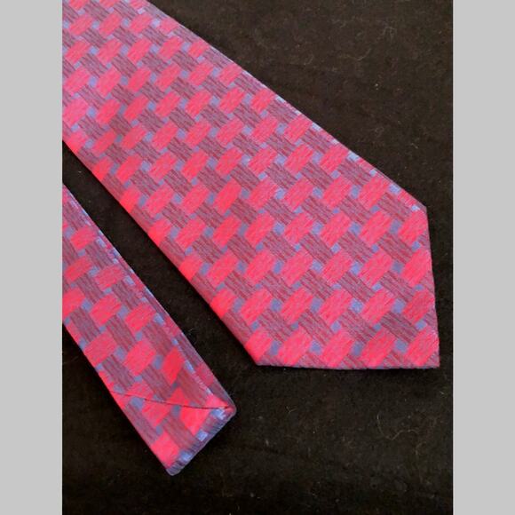 Kenneth Cole New York  SEXY Shimmer Red and Blue‎ Men’s Tie - Picture 2 of 5